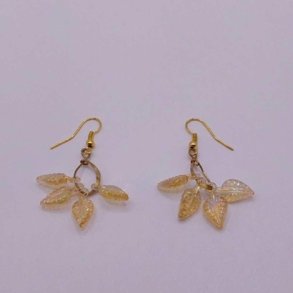 Golden Leaf Charm Earrings